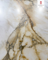 Dalles de marbre artificiel en pierre blanche dorée grand format 3200x1600mm avec finition soyeuse antidérapante pour escaliers, extérieur et jardin
