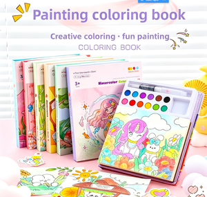 Set di Pittura per Bambini con Pennelli ad Acqua, Kit di Colori ad Acquerello e Gouache, Note Adesive da Colorare, Set per Dipingere Fai-da-Te - Product Image 1