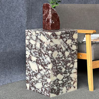 Socle en marbre Nero Marquina, piédestal, table d'appoint moderne de luxe, base pour exposition de fleurs, utilisation dans le salon, hôtel, durable
