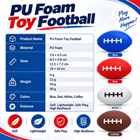 Jouet anti-stress en mousse PU personnalisé en forme de ballon de football américain, mini, souple, avec logo OEM/ODM, couleurs variées, vente en gros, directement de l'usine