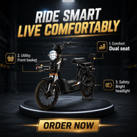 Vélo Électrique Urbain à 2 Roues pour Adultes, Moteur Arrière Brushless, Batterie Lithium-Ion 500-1000W, Vente Directe d'Usine, Meilleures Ventes