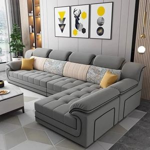 Modern L Shape Fabric <b>Sofa</b> Set Tufted Waterproof Living Room Furniture - Product Image 3