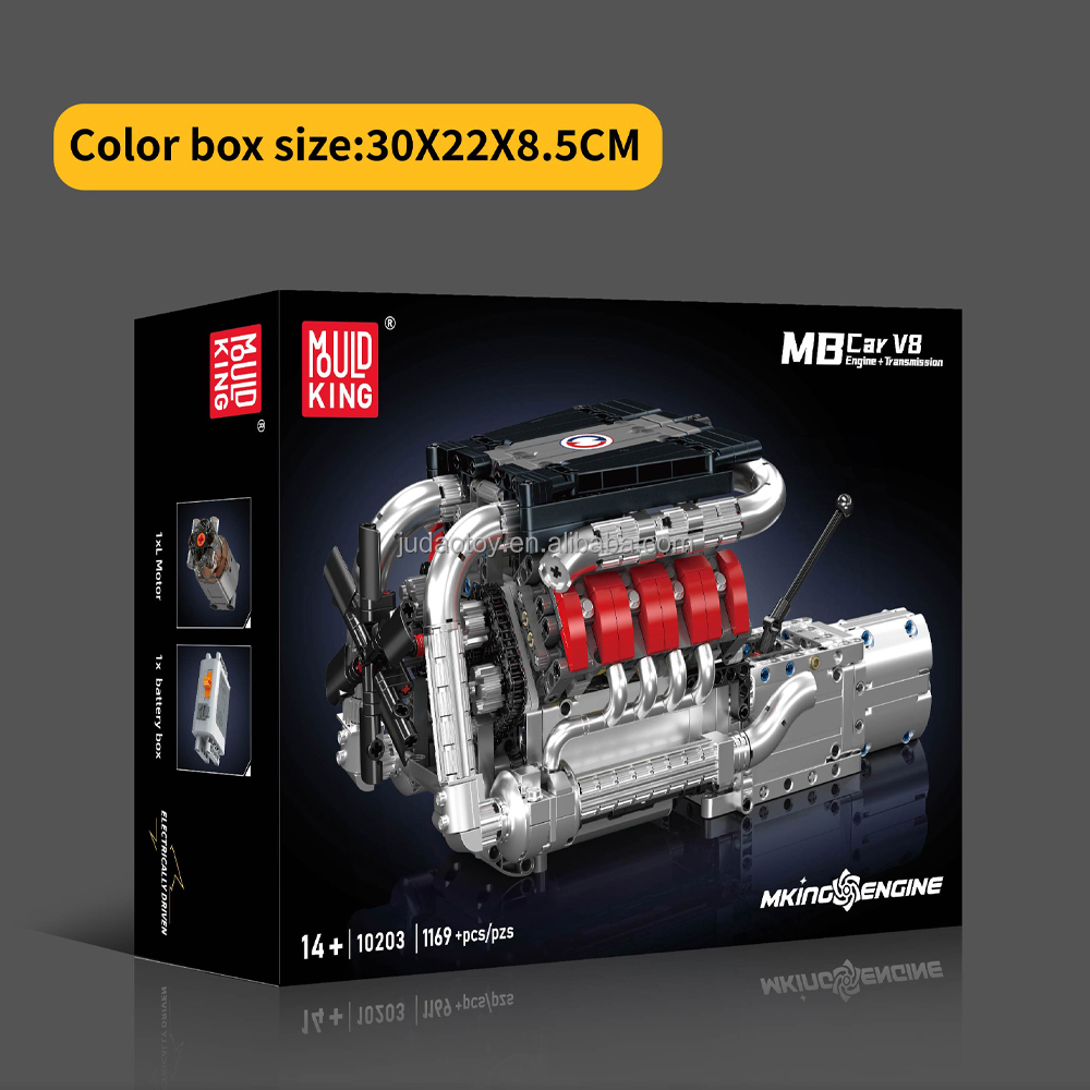 MOULD KING 10203 M8カーV8エンジンギアボックス付きモデル