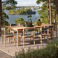 WISEMAX FURNITURE Meubles d'extérieur de haute qualité, ensemble de table et de chaises de salle à manger, chaise de jardin en bois imperméable, table de jardin pour patio