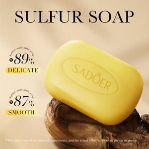 SADOER Savon au Soufre <span class=keywords><strong>Anti</strong></span>-Acariens pour Bain Douche Exfoliant Tout Usage Éclaircissant <span class=keywords><strong>Traitement</strong></span> de l'Acné et des Boutons Nettoyant Corps et Visage - Product Image 3