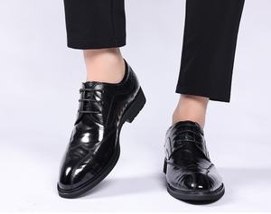 Zapatos de cuero de hombre de moda informales británicos formales de negocios personalizados de gama alta - Product Image 5