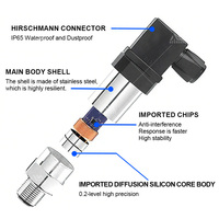 Capteur/transmetteur de pression à silicium diffusé en acier inoxydable SPR 4-20 mA, 0-15 PSI avec filetage 1/4 NPT, IP65