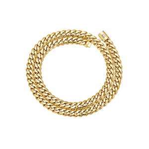 14K Vergoldete Diamant-Gliederkette für Männer Titan-Stahl Matt Verschluss Schlankes Design JMSB - Product Image 5
