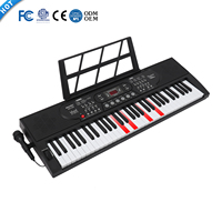 White 61-Key Children's Educational Digital Keyboard Piano with Lighting 200 Rhythms & 200 Tones-Portable Toy Musical Instrument
