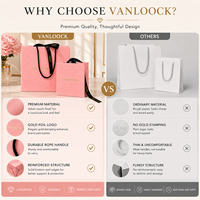 Sac cadeau rose de luxe avec logo personnalisé, sac d'emballage pour bijoux, sac de shopping en papier premium avec poignée en ruban noir pour cadeaux et vente au détail