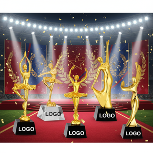Trofeos y Premios de Baile Personalizados al por Mayor con Logotipo, Base de Resina Acrílica Dorada de Lujo - Product Image 6
