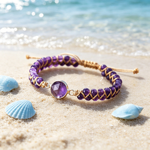 Bracelet à double rangs de perles en pierre de <span class=keywords><strong>jade</strong></span>, unisexe, style bohème, avec breloque en labradorite, bijou tissé fait main - Product Image 3