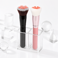 Pinceau de maquillage professionnel en bois rose, motif patte de chat noire, personnalisable avec logo, luxe, végétalien, pour poudre libre, pour femme - Meilleures ventes