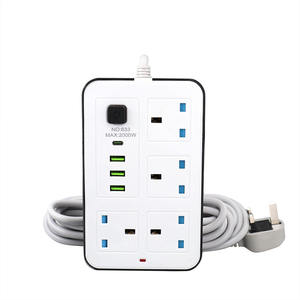 <span class=keywords><strong>Multiprise</strong></span> UK avec <span class=keywords><strong>4</strong></span> ports USB, courant nominal 10A-16A, câble de 2/3/5 m, en ABS, pour usage domestique ou professionnel, <span class=keywords><strong>4</strong></span>/6 prises - Product Image 6
