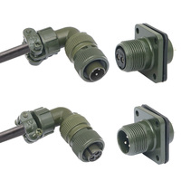 Connecteur d'aviation circulaire mâle et femelle Mil-C-5015-10S, raccord fileté MS3102A, prise MS3106A, prise de câble droite et angulaire