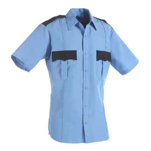 Royal Security <b>Uniform</b> Shirt Men Short Sleeve Polyester Blue <b>Airline</b> Work Wear Custom Made - Product Image 5
