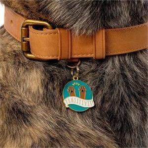 Tùy chỉnh thực hiện miễn phí thiết kế nhà máy quyến rũ Mặt dây chuyền vàng nhỏ kim loại mềm men tùy chỉnh pawsitivity Pet ID Dot Cat tag với khắc - Product Image 2