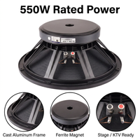 Subwoofer professionnel de 15 pouces, 550 W RMS, haut-parleur PA, bobine vocale de 100 mm, aimant de 220 mm pour système audio de scène