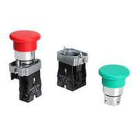 Interruttore a pulsante serie LA42 240V rosso con testa piatta/rotante 1NO+1NC impermeabile IP65 in plastica con ritorno a molla e arresto di emergenza