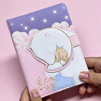Ensemble de papeterie pour filles, journal mignon de style dessin animé, pastel, avec fermeture magnétique, carnet, ruban adhésif, autocollant, marque-page, PVC transparent, cadeau d'anniversaire