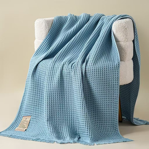 Nhà Máy Trực Tiếp 100% Bông Waffle Khăn Tắm Sang Trọng Chăn Khăn Khăn Choàng 180*90 Cm Quá Khổ Dày Bông Khăn - Product Image 4