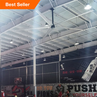 Vente flash - Ventilateurs de plafond industriels DAWANG FAN W12 12 pieds, puissants, moteur synchrone à aimant permanent, 110-440V, deux roulements à billes