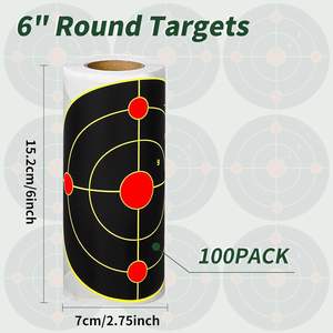 Pegatinas de tiro autoadhesivas de papel fluorescente amarillo reactivo para campo de tiro y práctica de tiro - Product Image 6