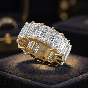 Nuevo Anillo de Diamante Cultivado en Laboratorio con Corte Radiante, Plata de Ley 925, Oro de 9K, 14K, 18K, Elegante Anillo de Compromiso y Joyería Fina para Mujer - Product Image 1