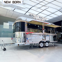 Carrito de Comida, Cocina Móvil, Equipo de Restaurante Comercial, Remolque de Comida Totalmente Equipado, Servicio de Catering Eléctrico, Fibra de Vidrio, Helados