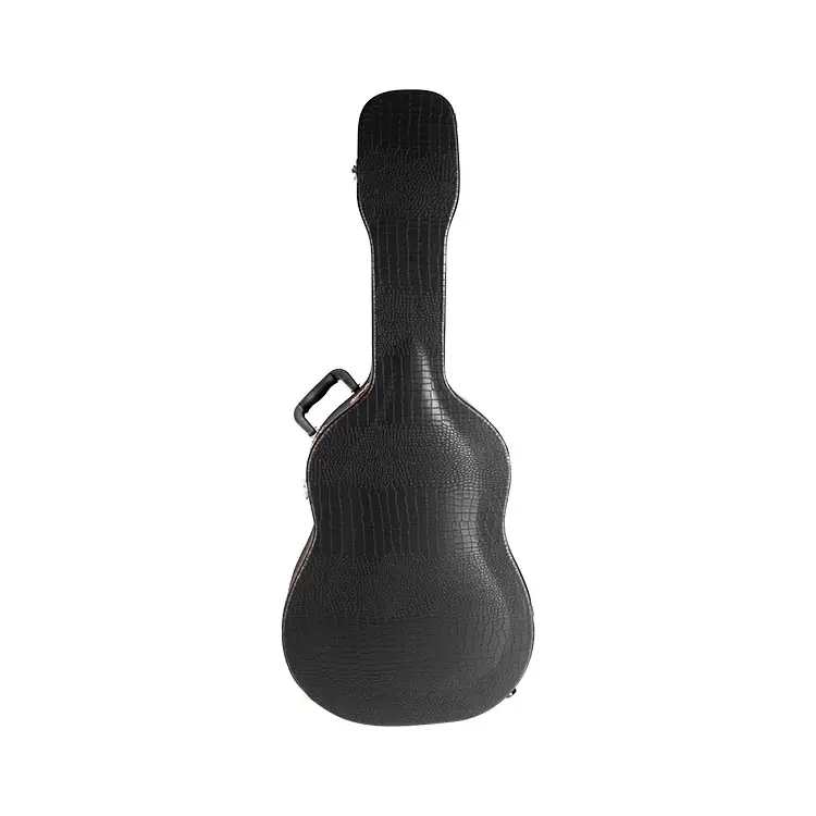 TN-YH-41-1EY Fabriek Gitaar Shell Tas Zwart Pu Leer Akoestische Gitaar Hard Case Met Slot Sleutel Voor 41Inch Gitaar