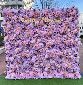 ดอกกุหลาบเทียมสีแดงดอกกุหลาบประดิษฐ์ติดผนังด้านหลังเป็นผ้าแบบม้วนสำหรับตกแต่งบ้านงานแต่งงาน - Product Image 4