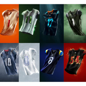 2025 अमेरिकी फुटबॉल प्रतिद्वंद्विता कस्टम शर्ट पुरुषों की महिलाओं की जर्सी की छोटी युवा वर्दी खेल लोगोस पहने - Product Image 1