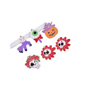 Men Halloween Theo Chủ Đề Charms Skull Với Rose Flower Lollipop Bí Ngô Charms Đối Với Trang Sức Làm Phụ Kiện