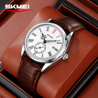 Jam Tangan Pria SKMEI 9402 Bisnis Quartz Klasik Dial Bundar Tanggal Jarum Detik Kecil Tahan Air Tali Kulit Fungsional
