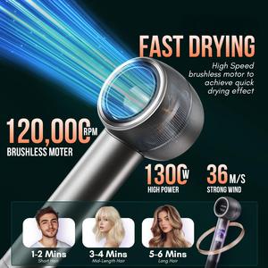 Secador de Pelo Profesional de Alta Velocidad 110000rpm para Salón, con Logotipo Personalizado, Iónico, con Cepillo, Secador de Cabello - Product Image 5
