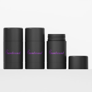 Tubos de desodorante de plástico de 30ml ecológicos impresos personalizados Embalaje de desodorante en crema negra - Product Image 1