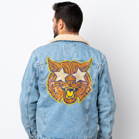 Grandes appliques brodées pour veste en jean : Patch Tigre à Paillettes, Lunettes Étoile, Léopard Rugissant, pour Décoration de Journée de Match