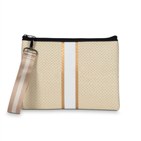 Sac de toilette de voyage en néoprène grande capacité, vente en gros d'usine, 26,7x19cm, portable, avec logo personnalisé, étui à maquillage coloré à fermeture éclair