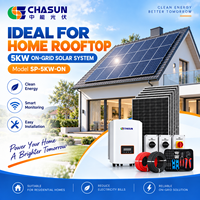 Système solaire résidentiel Chasun 5KW connecté au réseau, kit PV avec panneaux solaires 550W, onduleur Solis, surveillance WiFi pour la maison