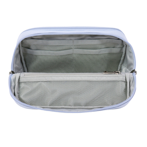 Trousse à crayons bleu clair personnalisable avec fermeture éclair et patch, idéale pour l'école et le bureau – Sac de papeterie au design soigné - Product Image 5