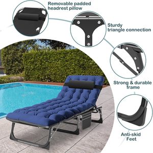 Lit pliant de camping extérieur transfrontalier, confortable pour la maison, avec matelas de rechange, lit de sieste multifonctionnel réglable - Product Image 1