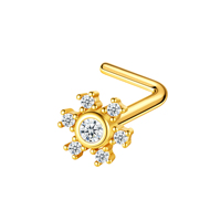 Anneaux de nez en or en gros, forme segmentée, zircon cubique, bijoux de piercing pour le corps unisexe, cadeau tendance