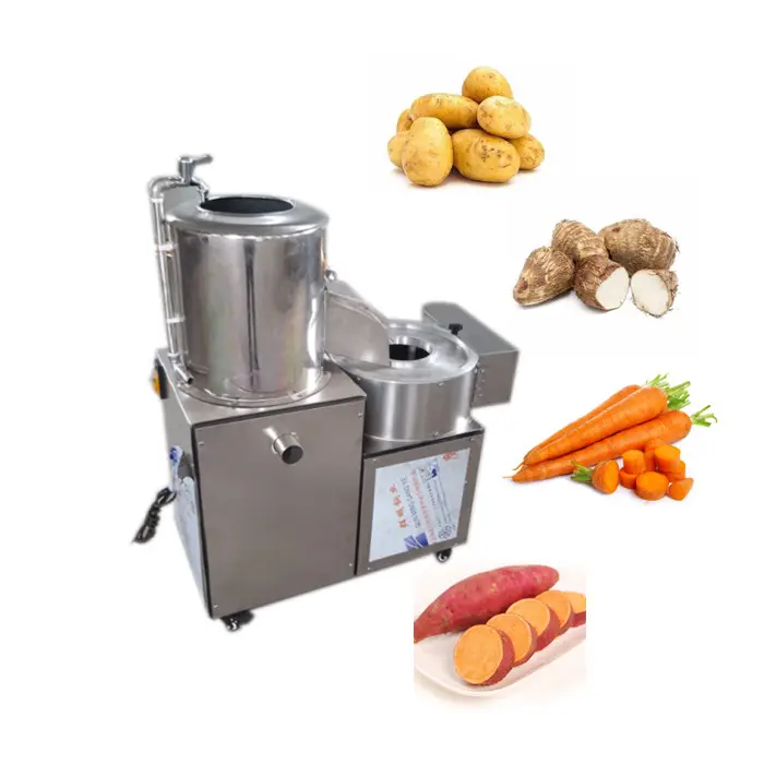 Fabrieksprijs Aardappel Was-En Schilmachine Wortel Snijden Dunschiller Aardappelchipmachine Snijmachine Aardappelsnijmachine Verkoop