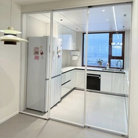 Portes coulissantes de cuisine intérieures en aluminium durable avec surface résistante aux rayures pour une utilisation fréquente