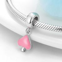 Véritable pendentif en argent sterling 925 avec ailes d'ange, sucette, avec breloques en zircon coloré pour la fabrication de bracelets, bijoux fins pour femmes