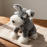 Peluche chien Schnauzer réaliste super douce avec rembourrage en coton PP, hauteur 20-40 cm, cadeau de vacances unisexe pour les 14 ans et plus