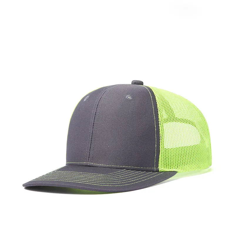 Wholesale Splicing Trend Baseball Cap Slightly Curved Brim Trucker Cap For Men And Women Outdoor Sun Shading Mesh Cap