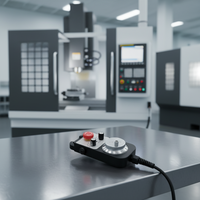 Volante Electrónico de Hierro Fundido Sólido Makinopc MS de 6 Ejes, 5V 12V 24V 100PPR, Parada de Emergencia, Compatible con Sistemas Fanuc, Syntec, Siemens, Mitsubishi