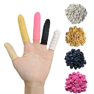 300g (500 unids/bolsa) cunas desechables de látex personalizadas-protección de dedos con logotipo personalizado multicolor para yemas de los dedos guantes de pulgar - Product Image 6
