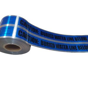 Prix usine PE matériel souterrain détectable feuille d'aluminium ruban de marquage imprimé avertissements de sécurité ruban d'avertissement détectable - Product Image 4